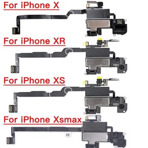 X XR XS 맥스용 이어 스피커 플렉스 케이블 교체 상단 라우드 링 마이크 포함 얼굴 ID 없음, 1개