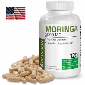 미국 Bronson Moringa 5000mg 분말 120캡슐 브론슨 모링가잎 추출물 몰링가 브룬손 직구