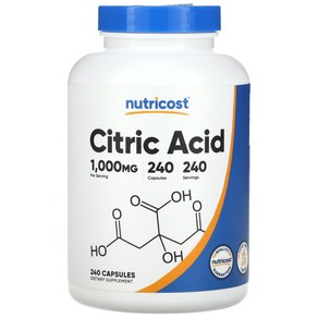 뉴트리코스트 구연산 씨트릭 애시드 Citic Acid 1000mg 240정, 1개