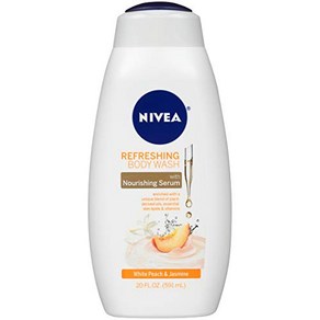 NIVEA White Peach and Jasmine Body Wash with Nouishing S 니베아 화이트 피치 앤 자스민 바디 워시(너리싱 세럼 함유) 20 Fl O, 1개