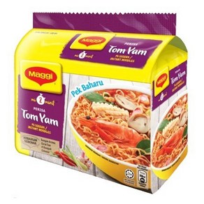 말레이시아 네슬레 매기 라면 Maggi instant noodle 똠얌 커리 락사 치킨, 5개, 79g