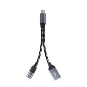 Coms USB C타입 OTG Y형 젠더 케이블 GS821, 1개