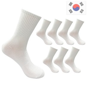 비바슈슈 남성용 쫀쫀하고 목이 긴 무지 장목 양말 8켤례 (250~270mm)