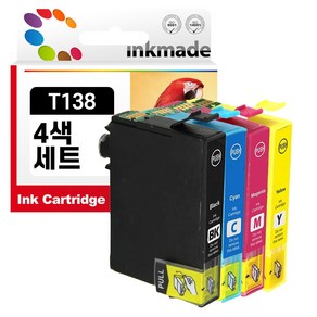 엡손 T138 호환잉크 4색세트 T1381-4 TX230W TX235 TX420W TX430W TX435W TX320F TX325F