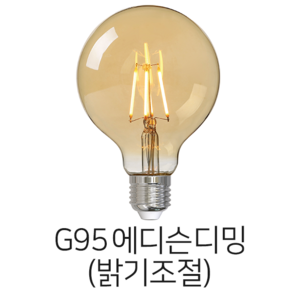 당일배송 메리트조명 LED G95 디밍 밝기조절 에디슨 전구 랜덤발송, 1개