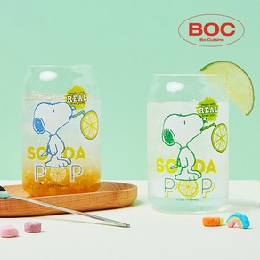 [보퀴진] 스누피 투명유리컵 코펠세트 (360ml 유리컵 2p + 스텐스푸너 1p + 우드플레이트1p), 단품, 1개