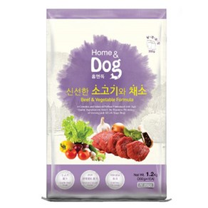 홈앤독 애견사료 소고기와채소 1.2kg (무료배송)(포장지 리뉴얼됨 올라이프로)