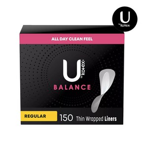 유바이코텍스 팬티라이너 대용량 150장 레귤러 / U by Kotex Balance Thin Unscented Panty 150 Lines, 1개, 150개입