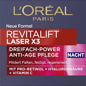 유럽직구 L’Oéal Pais 로레알 파리 리바이탈리프트 레이저 X3 나이트크림 50ml, 1개