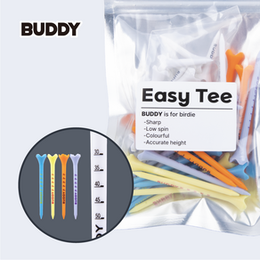 BUDDY 눈금 높이 조절 잘부러지지 않는 컬러 플라스틱 골프 티 꽂이 tee, 1개, 혼합색상