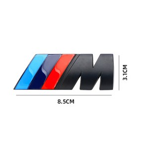 자동차 3D 후면 트렁크 엠블럼 배지 로고 자동차 스티커 BMW F10 F20 F30 E90 F80 F87 X1 X2 X3 X4 X5m X6m M2 M3 M4 M5 M6, [04] black big, 1개