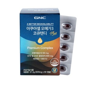 GNC 아쿠아셀 오메가3 코큐텐디, 60정, 2개