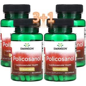 Swanson 스완슨 Policosanol 폴리코사놀 10mg 60정, 4개