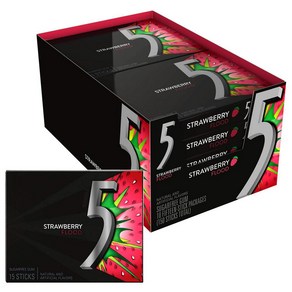 5껌 스토르베리 플러드 무설탕껌 5Gum Stawbey Flood Sugafee Gum 15개입 10개