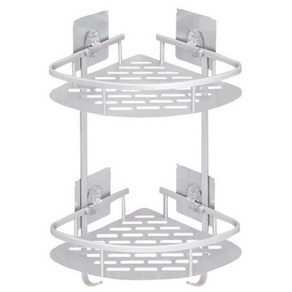 접착식2단욕실코너선반 욕실 선반, [실버]삼각 더블 레이어, 1개