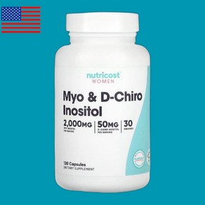 뉴트리코스트 여성 미오 및 d-카이로 미오이노시톨 2000mg 캡슐 120정, 3개
