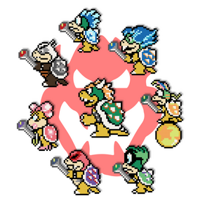 디폼블럭 슈퍼마리오 게임 캐릭터 쿠파7인조 Koopalings 아이방 인테리어 도안 블럭, 게임1C24. 공격 래리 쿠파, 1개