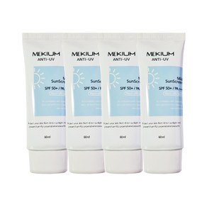 미키움 마일드 안티 유브이 저자극 데일리 선크림 선블록 60ml x1개-무료배송, 4개