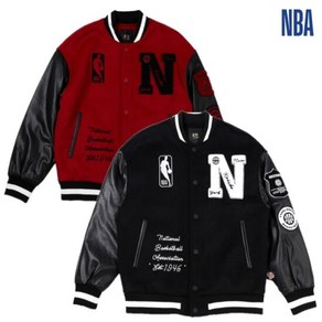 공용 NBA 이니셜 로고 바시티 점퍼 N224JP901Z