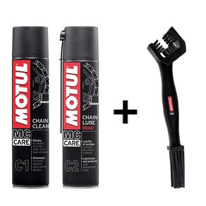 [정품 MOTUL] 모튤 체인클리너_체인루브 셋트 (C1+C2+브러쉬), 1개