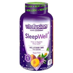 Natue Mad Sleep Well 젤리 비타민 화이트 티 패션 프루트 맛 Vitafusion 호환 - 60개 183269, Natue Mad Sleep Well 젤리 비타민 화, 1개