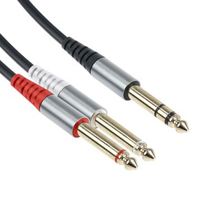 BF257 Coms 스테레오 6.5 to 모노 6.5mm 2분배 오디오 케이블 1.5m / Stereo to Mono x2 사운드