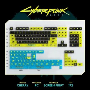 사이버펑크 Cybepunk 키캡 클리어 크리스탈 투명키캡 레이니 독거미 타이탄네이션, PC SCREEN FRINT 172키