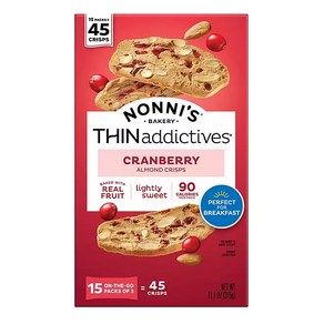 노니스 씬 크렌베리 아몬드 쿠키 15팩 Nonni's THINaddictives Canbey Almond Thin Cookies, 1개