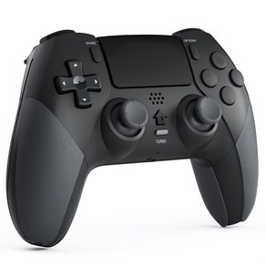 CHEREEKI PS4/PS4 Slim/PS4 Pro 이중 진동 기능을 갖춘 무선 컨트롤러, Black, 1개