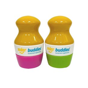 Sola Buddies 리필가능 선크림로션팩 스폰지 어플리케이터팩 가족여행용 그린&핑크색상 100ml 2개