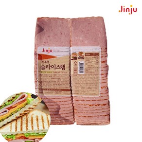 [먹깨비네] 진주햄 슬라이스햄1kg 샌드위치용 토스트용, 1kg, 3개