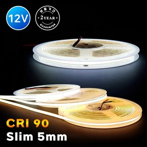 그린맥스 12V COB 면발광 슬림LED바 5mm 비방수 5M / 간접조명 라인조명 플렉시블 스트립 줄조명, COB 12V (5mm) 4000K 비방수, 1개