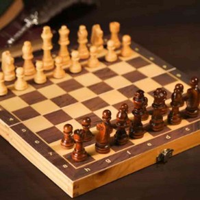 사려니몰 고급 원목 접이식 자석 체스 체스판 CHESS 보드 게임, 자석형 중형, 1개