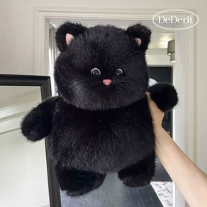 데데리트 뚱냥이 고양이 애착 인형 집들이 우정 커플 쿠션 선물 35cm, 03. 블랙 뚱냥이 인형, 1개, 색상, 높이