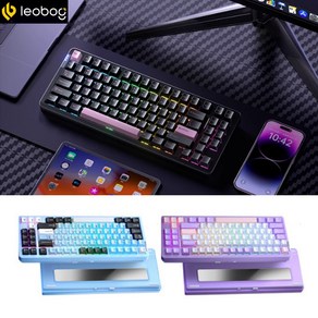 [cy] LEOBOG Hi86 무선 CNC알루미늄 기계식 게이밍 키보드 3모드 86키75%배열 전키핫스왑 RGB Gasket 레오보그 시리즈신상, 블랙-성시축(4000mah)