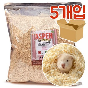 제이펫 슈퍼파인 아스펜베딩 소프트 1.2kg X 5개입 1박스 단독무료배송 더스트-프리 먼지없는 비압축 햄스터베딩 고슴도치베딩, 5개