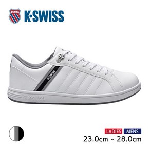 K-SWISS 스니커즈 남녀공용 로우 컷 3줄 통학 화이트×그레이×블랙 KS300