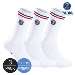 [쇼핑엔티] PSG 파리 생제르맹 스포츠 쿠션 탑 투링글 중장목양말 3P_WH, 3족세트_WH:L(250-280), 3족세트_WH:L(250-280), 1개