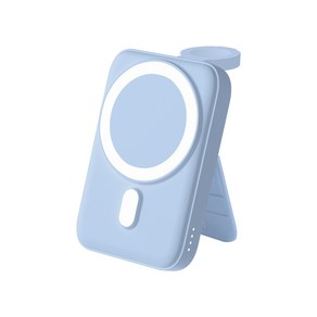 델메이트 3in1 맥세이프 마그네틱 무선충전 보조배터리 5100mAh 아이폰 갤럭시워치, 블루
