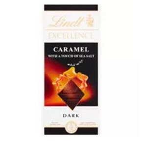 Lindt Excellence 린트 엑설런트 카라멜 씨 솔트 다크 초콜릿 쉐어링 바 스낵 간식 100g 3팩, 3개