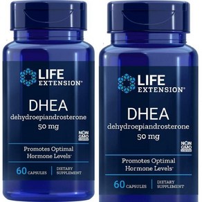 Life Extension DHEA 수명 연장 50mg 60캡슐2팩, 2개, 60정