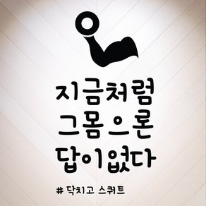 다이어트 명언 스티커 검정색, 11-지금처럼그몸으론답이없다