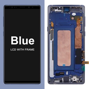 [호환] TFT 품질 노트 9 LCD 터치 스크린 디지타이저 수리 부품 삼성 디스플레이 프레임 N960F N960D/S, 01 Blue With Fame, 1개