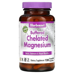 Bluebonnet Nutition 블루보넷 뉴트리션 Buffeed Chelated Magnesium 120 Vegetable Capsules, 120정, 1개