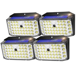 SIXSTAR 태양광 LED 벽등 태양광 LED 정원 램프 센서등 4P 176LED 2000lm IP65 270도 3가지 모드 주차장 현관 계단 전원주택 벽부등