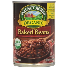 Walnut Aces Oganic Baked Beans 15 oz 월넛 에이커스 오가닉 구운 콩 15온스, 425g, 1개