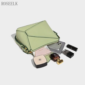 ROSEELK 여름 신상품 그린 대용량 숄더 앤 크로스백