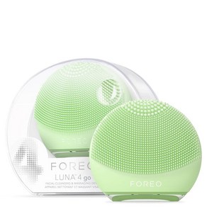 FOREO LUNA 4 go 페이스 클렌징 브러시 & 퍼밍 페이스 마사지기 - 프리미엄 페이스 케어 - 페이셜 스킨 케어 제품의 흡수 향상 - 간단한 스킨 케어 도구 - 모든 피부, 피스타치오, 1개