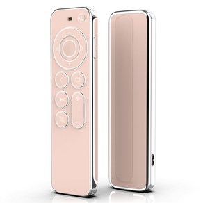 Fancan TPU 소프트 케이스 애플 TV 4k 원격 액세서리 낙하 방지 스크래치 실버 엣지 투명, 03 Pink, 1개