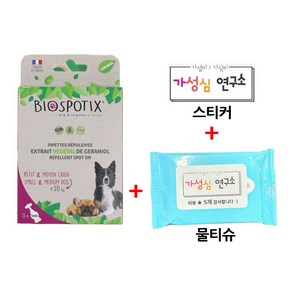 강아지 고양이 외부기생충 5매입 모기 진드기 해충 퇴치제 스팟온+가성심연구소 물티슈+정품 스티커 동봉 외부 기생충 예방, 5개, 1ml, 소형견